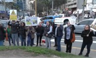 Vecinos protestan contra construcción de pileta en óvalo de Miraflores