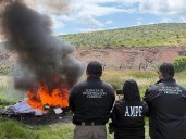 Incinera FGR más de 100 kilos de droga y más de seis mil psicotrópicos en Michoacán