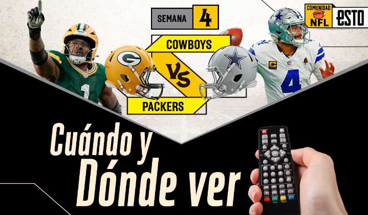Green Bay Packers vs Dallas Cowboys ¿Dónde ver y a qué hora es el juego de la semana 4 de la NFL?