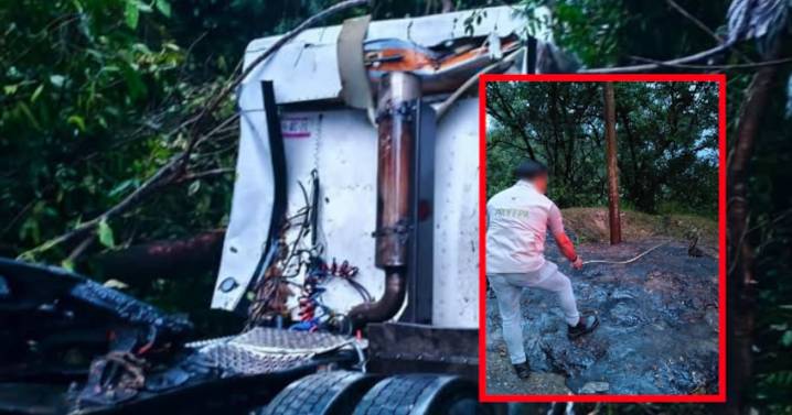 Volcadura de pipa con asfalto provoca derrame en Oaxaca