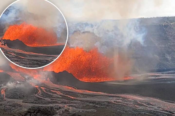 ‘Volnado’ spins skyward as Hawaii’s Kīlauea volcano erupts