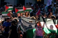 Authorities say over 100,000 at pro-Palestinian protests which forced early end to Spanish Vuelta