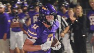 Watertown's Hunter Peterson takes a trip to the end zone