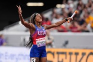 Relays in the rain! Sha'Carri, Sydney, Noah anchor wins on a big closing day for Americans at worlds