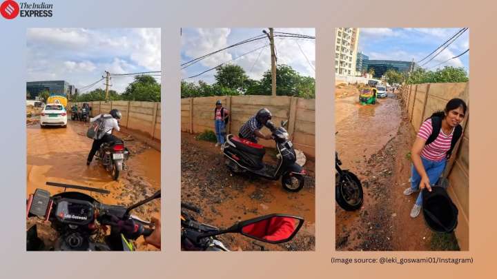 YouTuber rescues stranded Rapido passenger on Bengaluru’s flooded ‘submarine road’: ‘Who is getting fined for bad roads?’