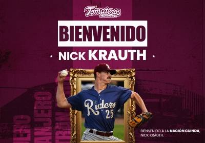 Nick Krauth se suma al bullpen de los Tomateros