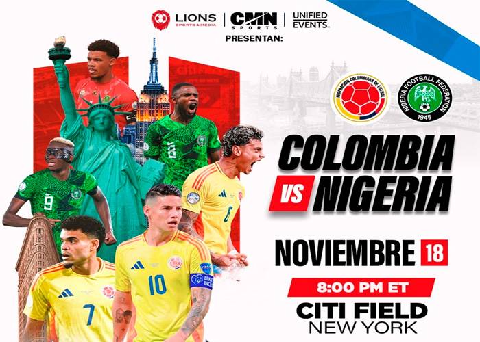 Confirmado amistoso Colombia vs. Nigeria, el 18 de noviembre en Nueva York