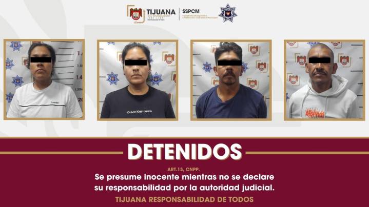 Detienen a cuatro que intentaron extorsionar a comerciante en Tijuana 