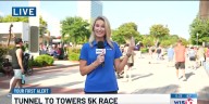 Hannah Burbank talks to Lexington Health rep to learn more about 5K