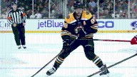 Pastrnak skates at Bruins camp, not concerned about 'nagging' knee injury