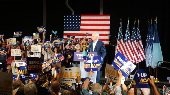Gun violence, combatting Trump ‘nightmare’ center to Walz’s election pitch