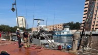 Portsmouth crews battle boat fire on Water Street