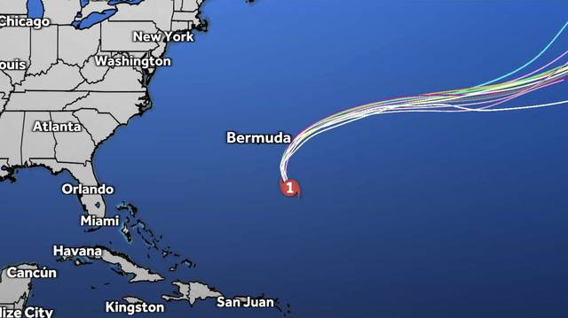 Strengthening Gabrielle becomes a hurricane in Atlantic southeast of Bermuda