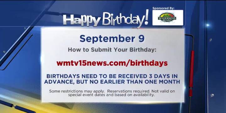 Birthdays for Tuesday, September 9