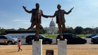 Statue of President Trump and Jeffrey Epstein titled ‘Best Friends Forever’ appears on National Mall