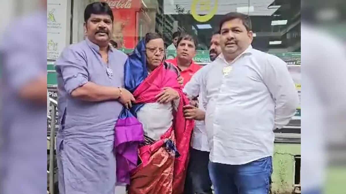 BJP workers force Congress leader to wear saree over morphed PM Modi post