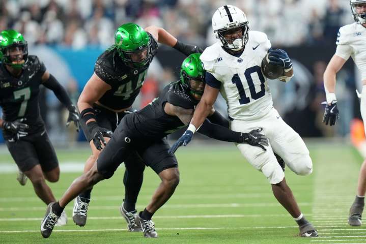 Penn State’s ‘two-headed monster’ backfield to challenge Oregon’s improved run defense