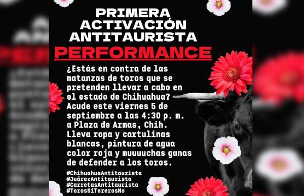Antitauristas convocan a manifestación en Plaza de Armas