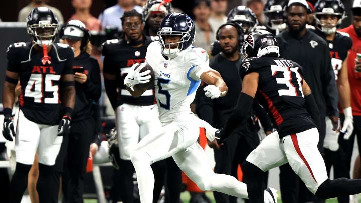 Titans list fourth-round WR Elic Ayomanor in starting lineup