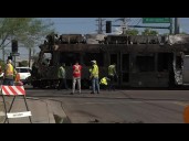 Cleanup continues after fiery crash involving Valley Metro train