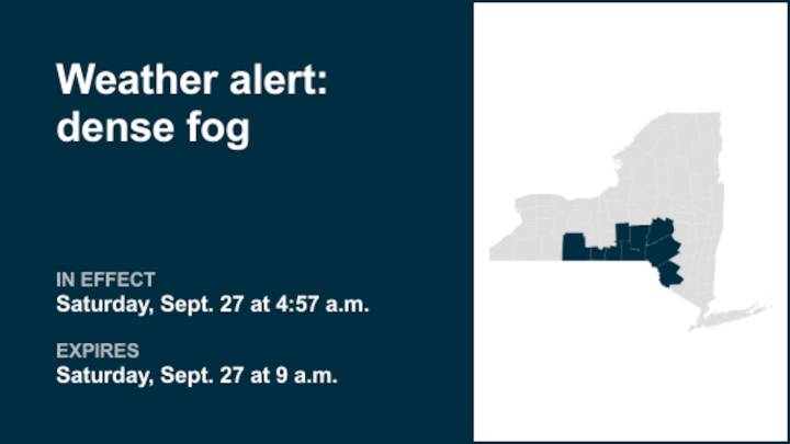Prepare for dense fog in Cortland County until Saturday morning