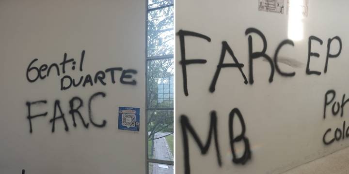 Profesor de la Universidad Nacional denunció que aparecieron grafitis de las Farc en las instalaciones de la sede de Bogotá