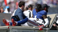 Giants wide receiver Malik Nabers carted off after apparent knee injury