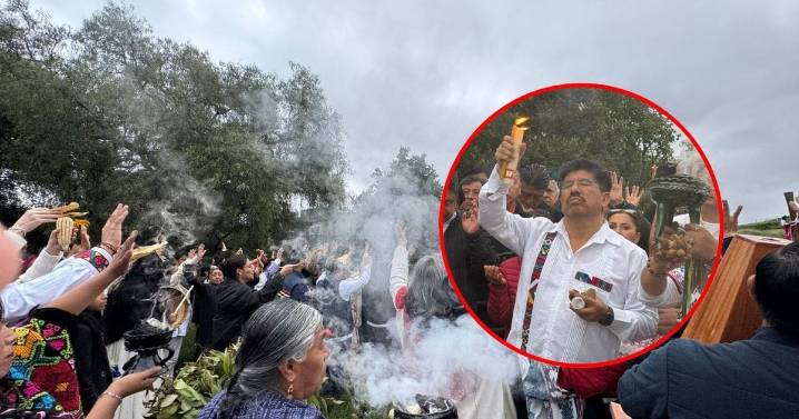 Pueblos originarios realizan ceremonia de purificación y consagración de bastones de mando con el presidente electo de la SCJN Hugo Aguilar Ortiz en Cuicuilco