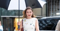 Gigi Hadid Wore A Retro Bikini & Thong Sandals For Havaianas