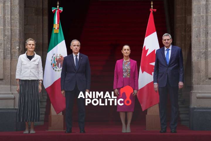 Sheinbaum recibe en Palacio Nacional a Mark Carney, primer ministro de Canadá