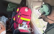Trasladan en helicóptero a paciente con traumatismo craneoencefálico