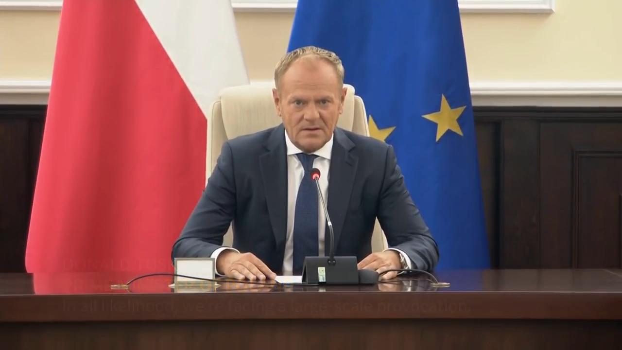 Polish PM Tusk says airspace was violated by Russian drones