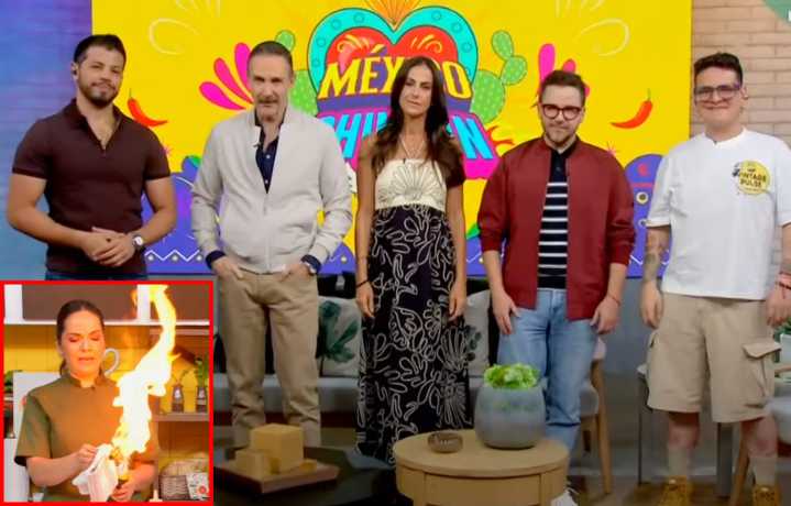 Chef causa pánico en programa en vivo de Sale el sol tras un flamazo