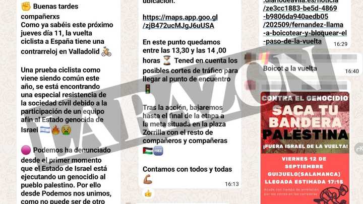 Podemos usa canales internos para activar el boicot a La Vuelta