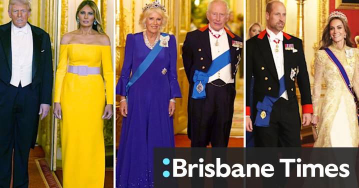 Donald Trump and royals arrive for state banquet