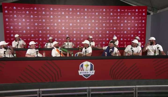 Brilliant moment Rory McIlroy destroys Matt Fitzpatrick with joke as Ryder Cup heroes debate who biggest drinker is