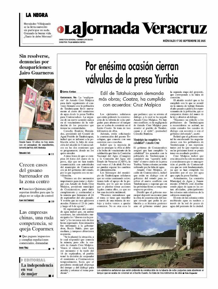 Contraportada del 17 de septiembre de 2025