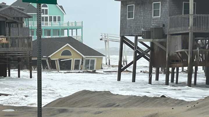 At least five houses collapse on North Carolina's Outer Banks