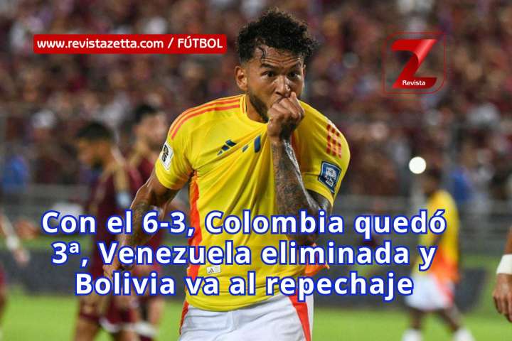 Con el 6-3, Colombia quedó 3ª, Venezuela eliminada y Bolivia va al repechaje