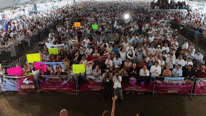Sheinbaum anuncia en Tabasco reducción del 22% en la pobreza