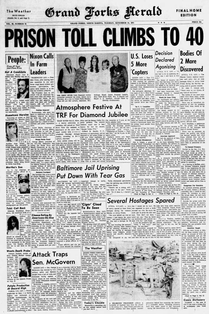 Today in History: September 14, 1971 - UND professor urges right to sue North Dakota polluters