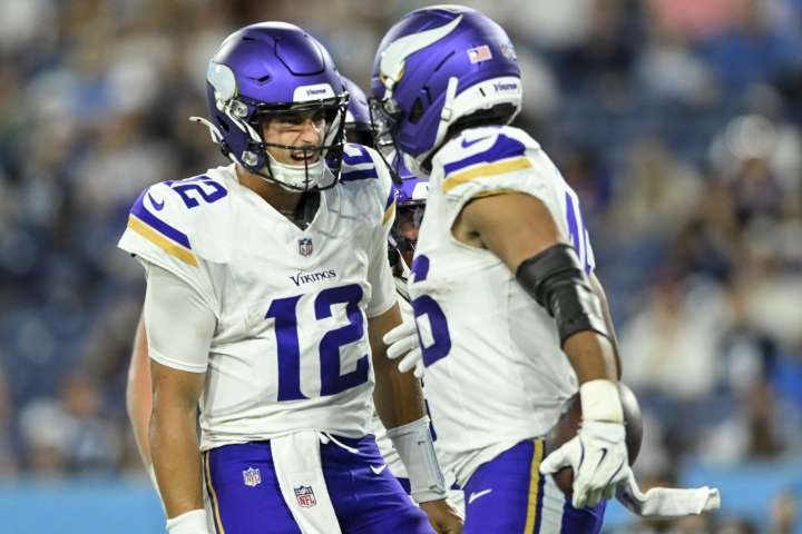 Max Brosmer is using his imagination to stay ready for Vikings