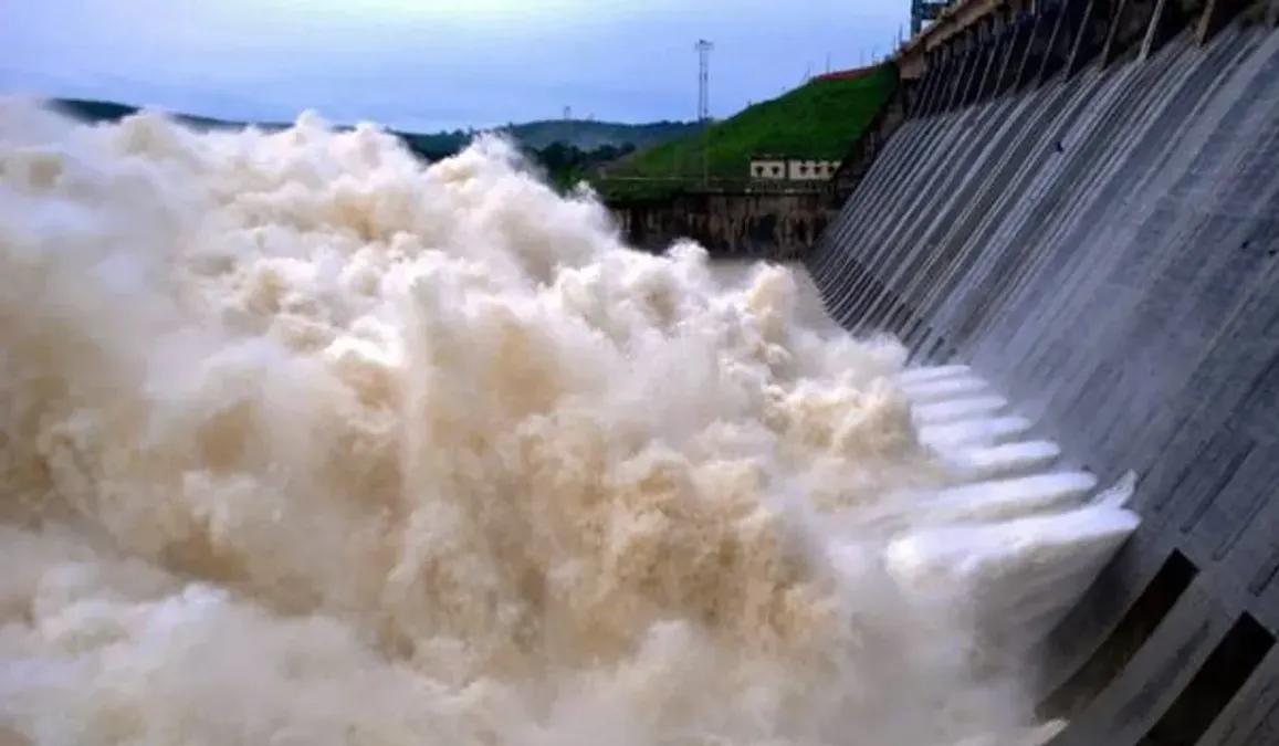 Four more gates of Hirakud Dam opened after heavy rainfall; water being released through 12 gates