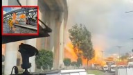 "Nos hubiera tocado", conductor se salva de la explosión de pipa en Iztapalapa, quedó a unos metros del fuego