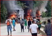 Ataque en la vía Tadó–Pereira que deja tres camiones incinerados, Ejército dio apertura de la vía