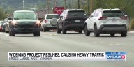 Widening project resumes, causing heavy traffic