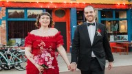 Wedding of the week: Bride steps away from tradition for her stunning wedding outfit