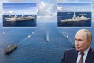 Royal Navy leads jaw-dropping ‘elephant walk’ with allies - as Putin holds rival WW3 drills after Poland drone invasion