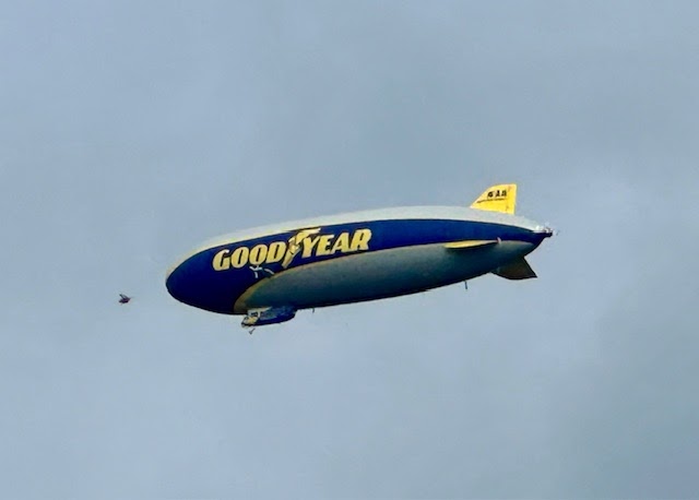 It's a bird! It's a plane! It's the Goodyear blimp over Shoreline