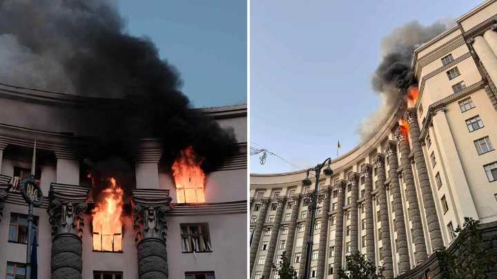 Rusia lanzó su mayor bombardeo aéreo desde el comienzo de la guerra y alcanzó la sede del Gobierno de Ucrania